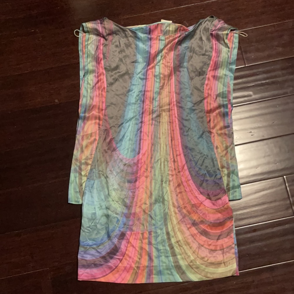 Elizabeth and James rainbow silk dress sz 8 nwt - Picture 2 of 3